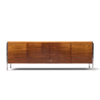  Stow Davis Furniture Co Alexis Yermakov for Stow Davis Electra Series Walnut and Chrome Credenza