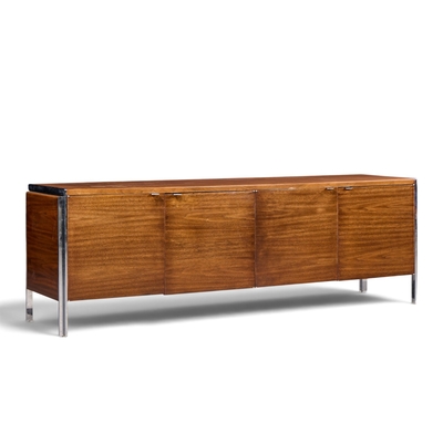  Stow Davis Furniture Co Alexis Yermakov for Stow Davis Electra Series Walnut and Chrome Credenza