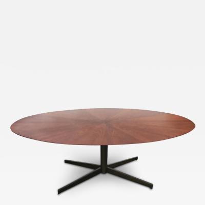  Stow Davis Furniture Co Florence Knoll Style Stow Davis Oval Dining Conference Table Desk Walnut Bronze