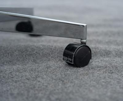 Stow Davis Furniture Co Set of 12 Stow Davis Black Leather Chrome Rolling Swivel Desk or Office Chairs