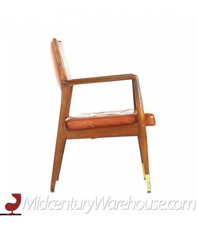  Stow Davis Furniture Co Stow Davis Mid Century Walnut and Brass Lounge Chair