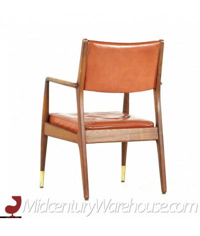  Stow Davis Furniture Co Stow Davis Mid Century Walnut and Brass Lounge Chair