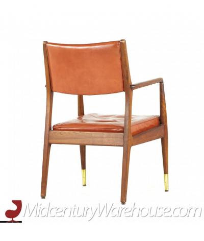  Stow Davis Furniture Co Stow Davis Mid Century Walnut and Brass Lounge Chair