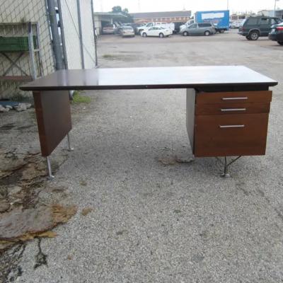  Stow Davis Furniture Co Vintage Walnut Single Pedestal Desk by Stow Davis