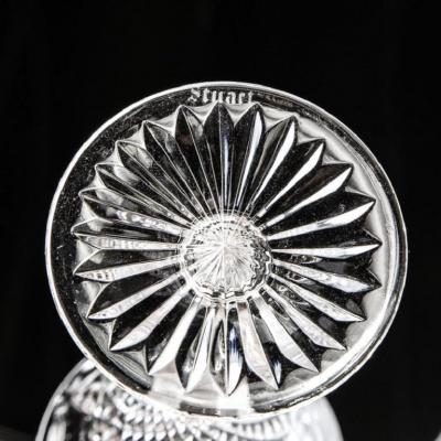  Stuart Glass Company Set of 60 Modernist Etched Crystal Glasses by Stuart with Neoclassical Detailing