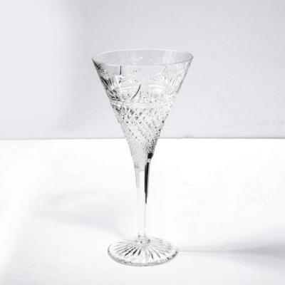  Stuart Glass Company Set of 60 Modernist Etched Crystal Glasses by Stuart with Neoclassical Detailing