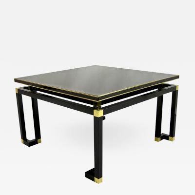  Studio A Studio A 1970s Italian Black Lacquered Wood and Brass Coffee Sofa Table