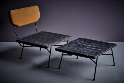  Studio BBPR Fully Original Elettra Lounge Chair with Ottoman by Studio BBPR for Arflex