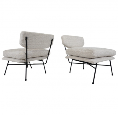  Studio BBPR Mid Century Modern Pair of Elettra Armchairs by Studio BBPR for Arflex 1950s