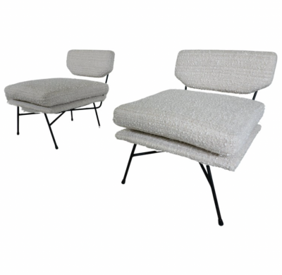  Studio BBPR Mid Century Modern Pair of Elettra Armchairs by Studio BBPR for Arflex 1950s