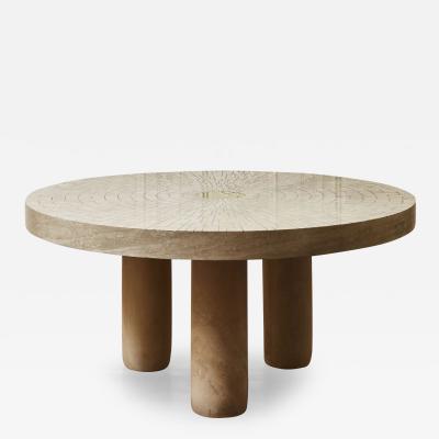  Studio Glustin Dining table in travertine by Galerie Glustin