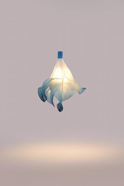  Studio Mirei Modern Fabric Pendant Hand Painted Light Sirenetta by Studio Mirei