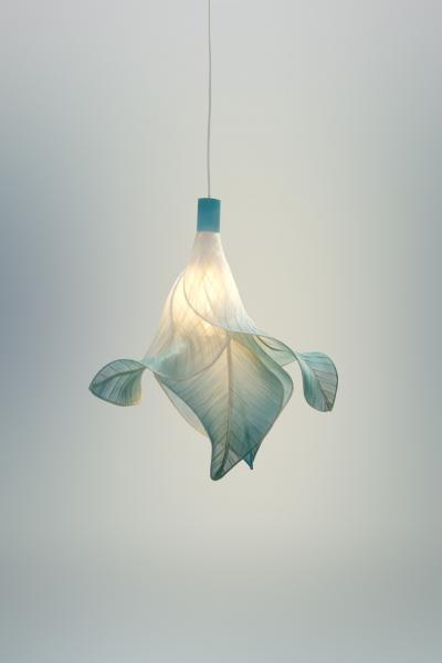  Studio Mirei Modern Fabric Pendant Hand Painted Light Sirenetta by Studio Mirei