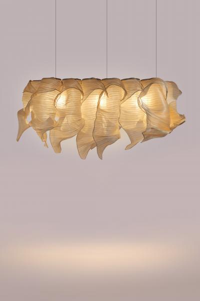  Studio Mirei Modern Fabric Pendant Light Nebula Grande Rectangular 150 cm By Studio Mirei