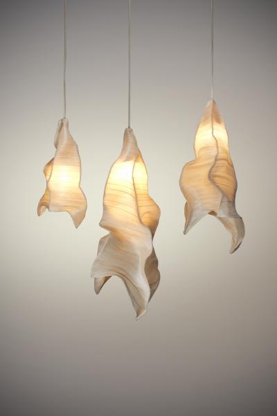  Studio Mirei Modern Fabric Pendant Light Phantasma Set of 3 from Studio Mirei