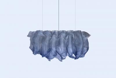  Studio Mirei Modern Pendant Light Nebula Grande Rectangular 150cm Handpainted by Studio Mirei