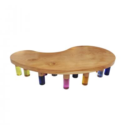  Studio Superego Studio Superego Modern Wood and Multicolor Plexiglass Italian Coffee Table