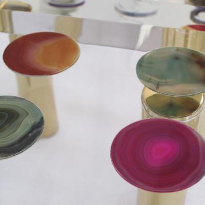  Studio Superego Superego Contemporary Modern Italian Plexiglass and Brass Side Table