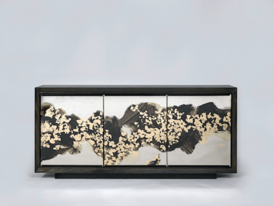  Studio Van den Akker The Faubourg Cabinet with Glass Doors by Artist Emma Peascod