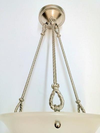  Sue et Mare French Art Deco Alabaster Rope Pendant Chandelier LU161924755463