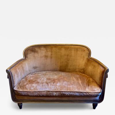 Sue et Mare French Art Deco Small Giltwood Sofa attributed to Sue et Mare circa 1925