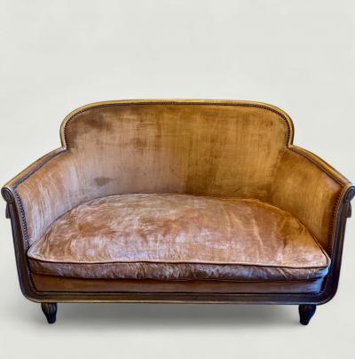 Sue et Mare French Art Deco Small Giltwood Sofa attributed to Sue et Mare circa 1925