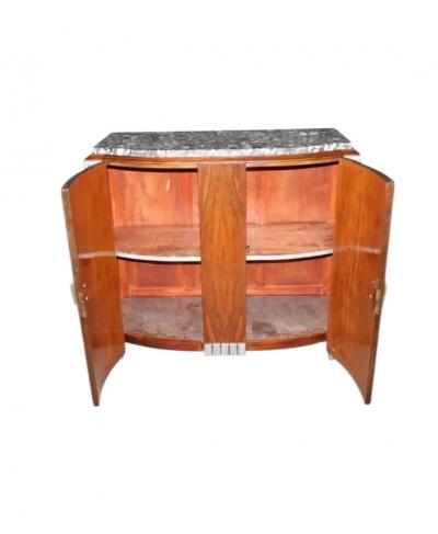  Sue et Mare MODERNIST ART DECO EXOTIC WOODS SILVER GOLD CUBISTIC FLOWERS TERRAZZO COMMODE