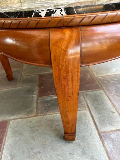  Sue et Mare Magnificent Sue et Mare Marble Mahogany Coffee Table Art Deco
