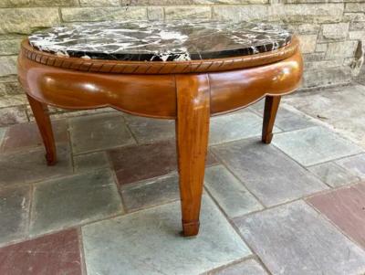  Sue et Mare Magnificent Sue et Mare Marble Mahogany Coffee Table Art Deco