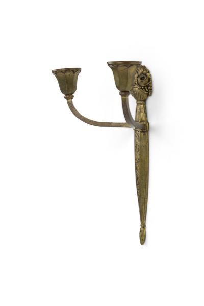  Sue et Mare Pair of French Art Deco Bronze Two Light Wall Sconces by Sue et Mare