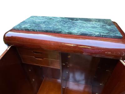  Sue et Mare RARE ELEGANT FRENCH ART DECO MARBLE FLAME MAHOGANY CABINET BY SUE ET MARE