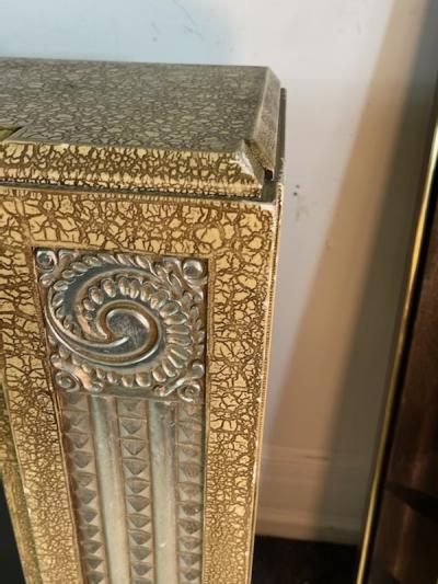  Sue et Mare SILVER LEAF SCROLL FLORAL CARVED DESIGN ART DECO DECORATIVE FIREPLACE MANTLE