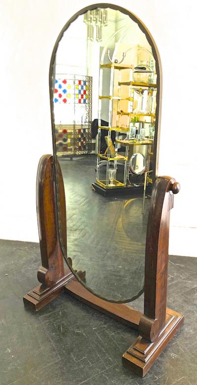  Sue et Mare Sue et Mare exceptional documented carved and silvered standing mirror