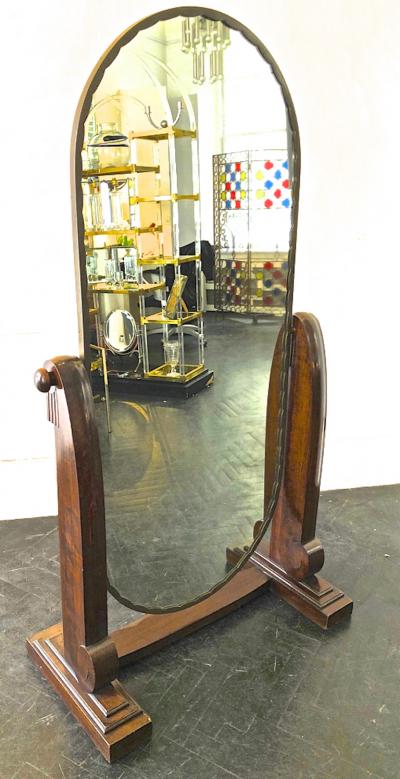  Sue et Mare Sue et Mare exceptional documented carved and silvered standing mirror