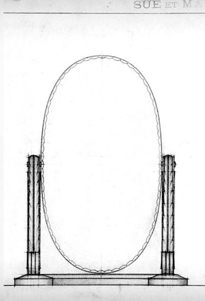  Sue et Mare Sue et Mare exceptional documented carved and silvered standing mirror