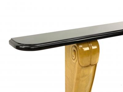  Sue et Mare Sue et Mare pair of spectacular pair of carved sycamore and marble console