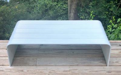  Superstudio Mid Century Modern White Enameled Aluminum Bench Attributed to Superstudio