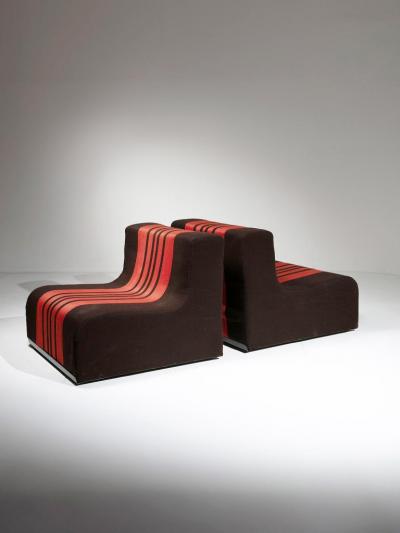  Superstudio Pair of Sofo Lounge Chairs by Superstudio for Poltronova