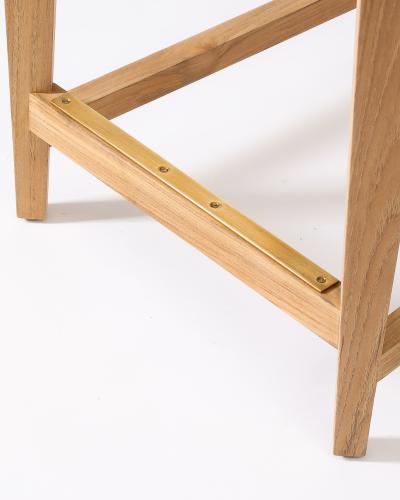  Sutherland Set of Seven Outdoor Bar Stools in Teak by Sutherland United States