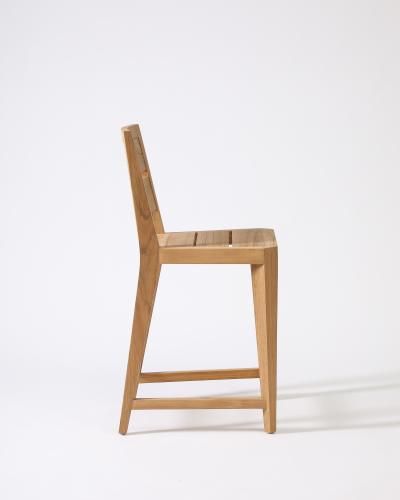  Sutherland Set of Seven Outdoor Bar Stools in Teak by Sutherland United States