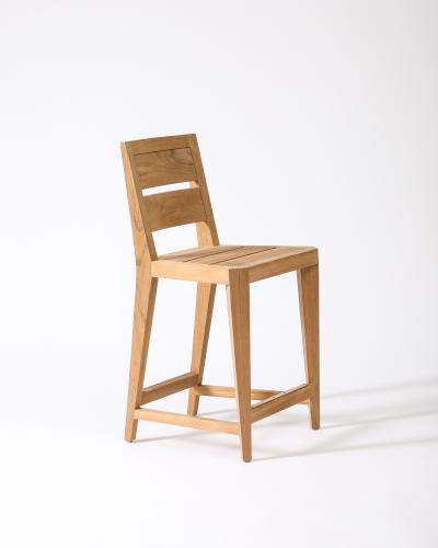  Sutherland Set of Seven Outdoor Bar Stools in Teak by Sutherland United States