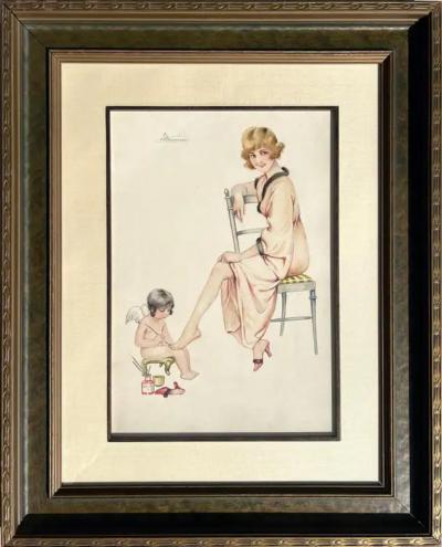  Suzanne Meunier Risque Pedicure by Angel Les Ongles Boudoir style Female Illustration