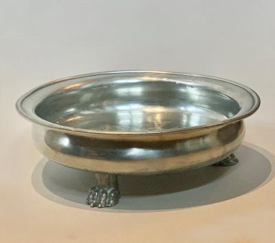  Svenskt Tenn Footed Bowl with Engraving in Pewter by Svenst Tenn