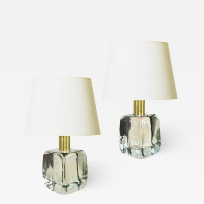  Svenskt Tenn Rare Cube Artisanal Glass Lamps by Josef Frank for Svenskt Tenn