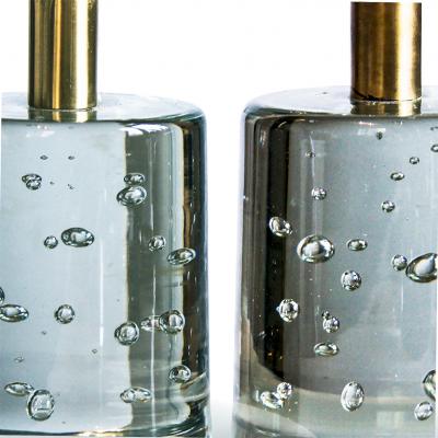  Svenskt Tenn Rare Pair of Cylindrical Bubble Glass Lamps by Josef Frank