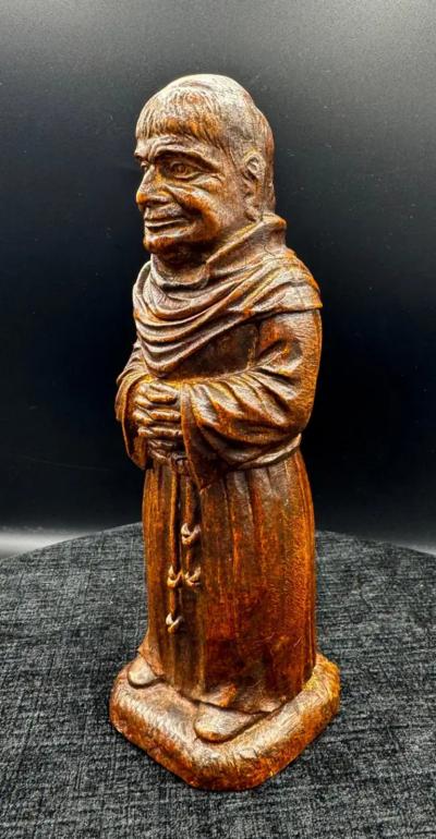  Syracuse Ornamental Co Carved Smiling Monk Corkscrew