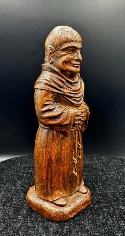  Syracuse Ornamental Co Carved Smiling Monk Corkscrew