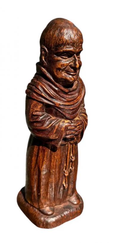  Syracuse Ornamental Co Carved Smiling Monk Corkscrew