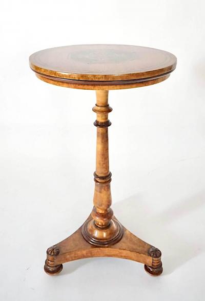 T G Seddon English Mahogany Inlaid Birdseye Maple Occasional Table by Seddons circa 1840