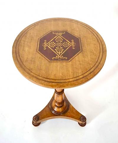  T G Seddon English Mahogany Inlaid Birdseye Maple Occasional Table by Seddons circa 1840